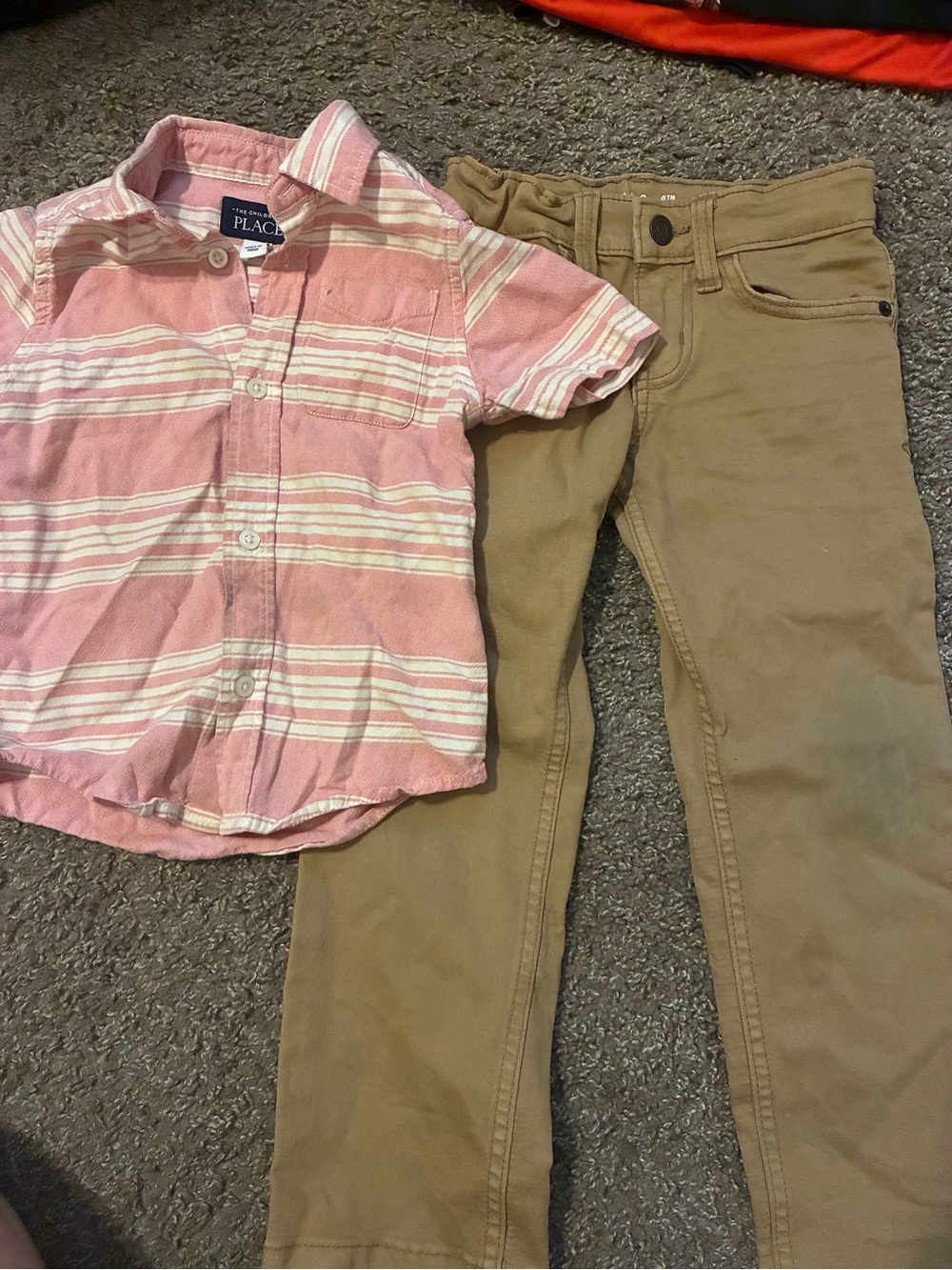 The Children's Place Pink & White Striped Button-Down Shirt